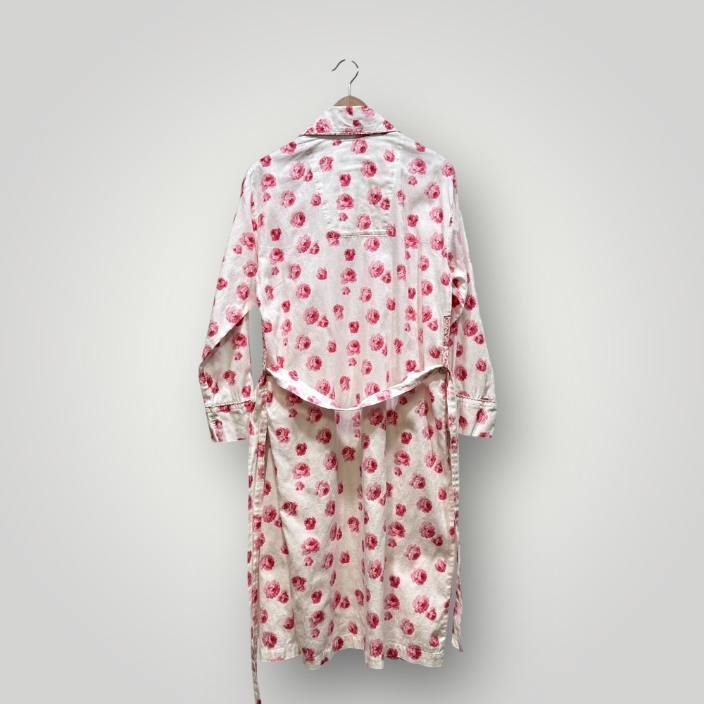 Crabtree & Evelyn Womens Pink Rose Floral Cotton Jacquard Robe Small - Picture 7 of 8